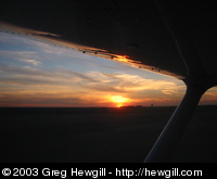 Sunset from inside the plane.