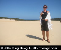 Amy looking hot on a sand dune