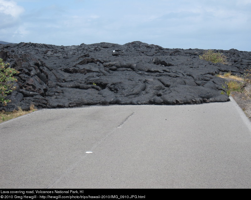Lava covering road