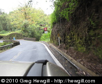 Narrow, winding one lane bridge on the road to Hana