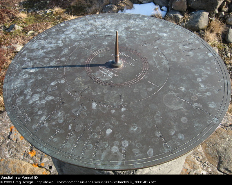 Sundial near Varmahlíð