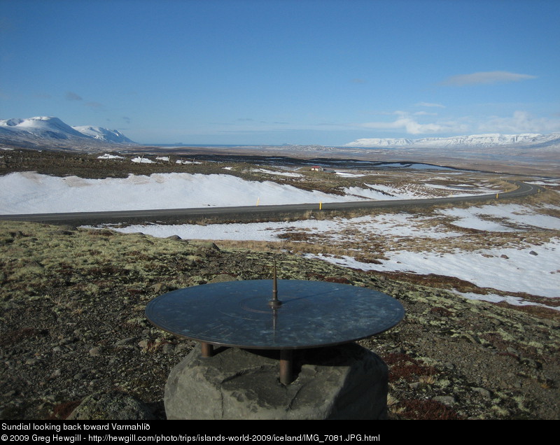 Sundial looking back toward Varmahlíð