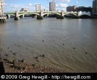 Remains of old barge piers in the Thames