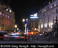Piccadilly Square at night