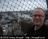 Greg at the top of Monument Tower