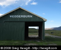 Wedderburn goods shed, reminiscent of a Grahame Sydney piece