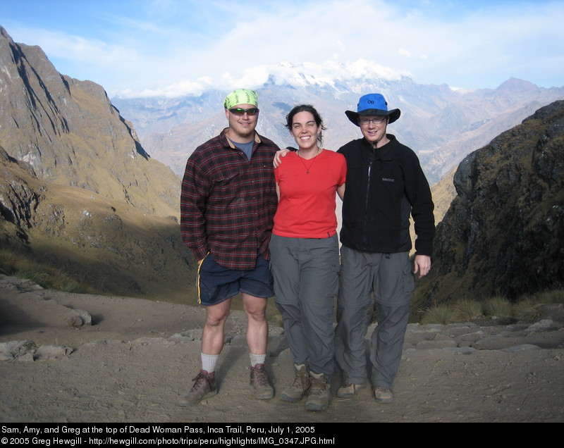 Sam, Amy, and Greg at the top of Dead Woman Pass