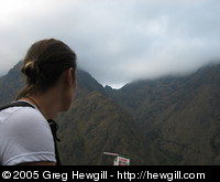 Amy looking back at Dead Woman Pass