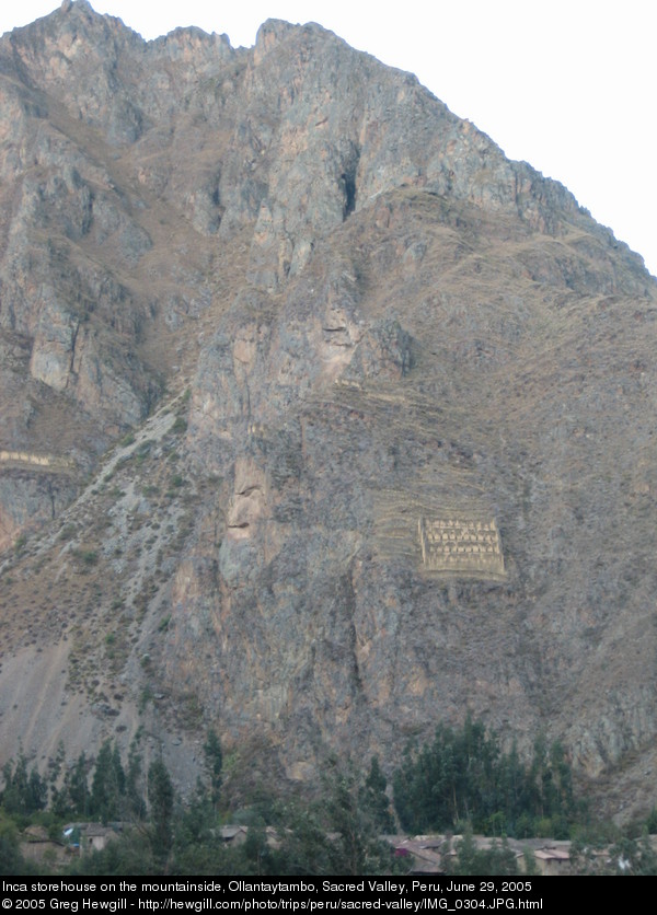 Inca storehouse on the mountainside
