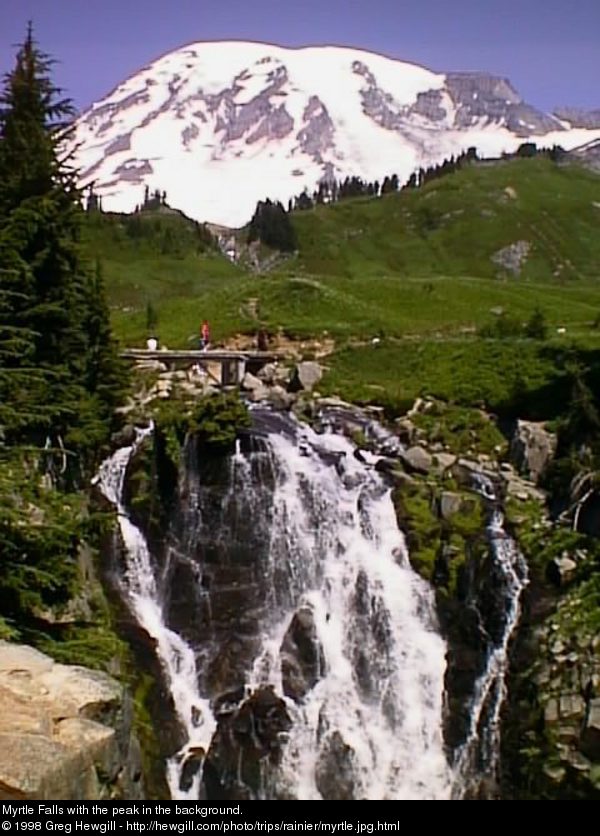 Myrtle Falls with the peak in the background.
