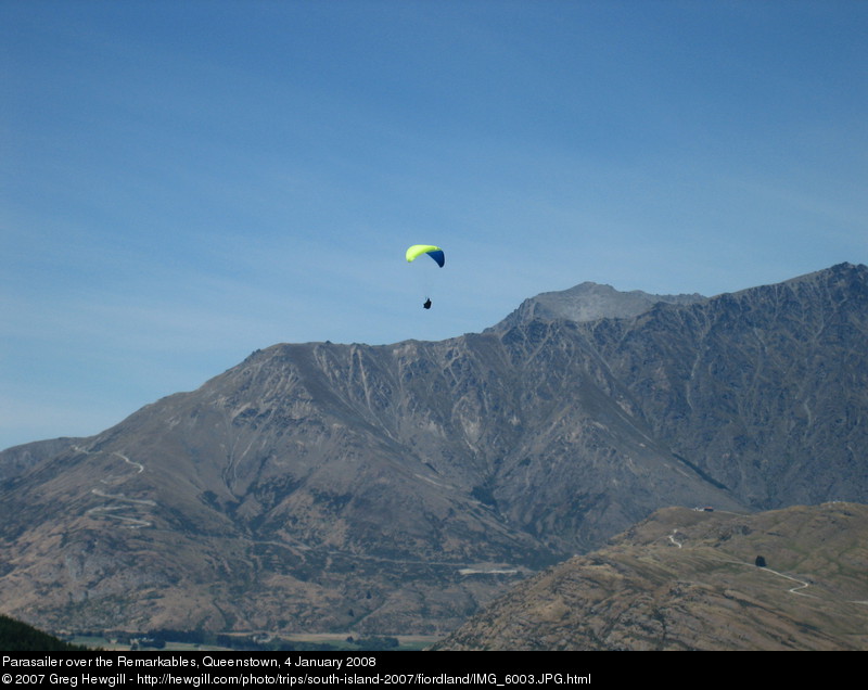 Parasailer over the Remarkables