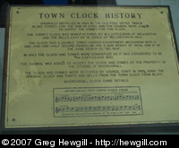 Town Clock History sign