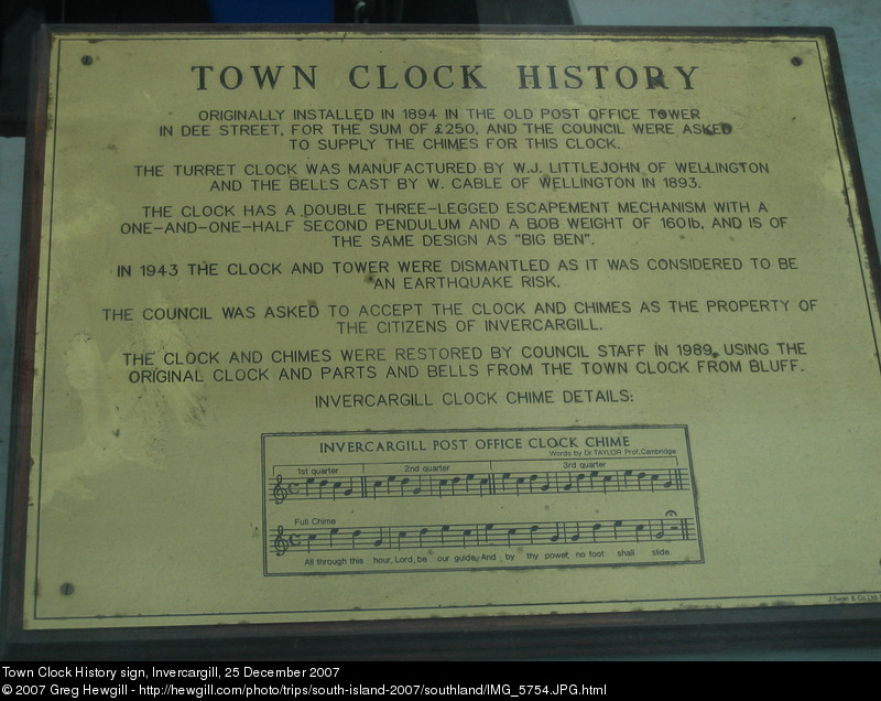 Town Clock History sign