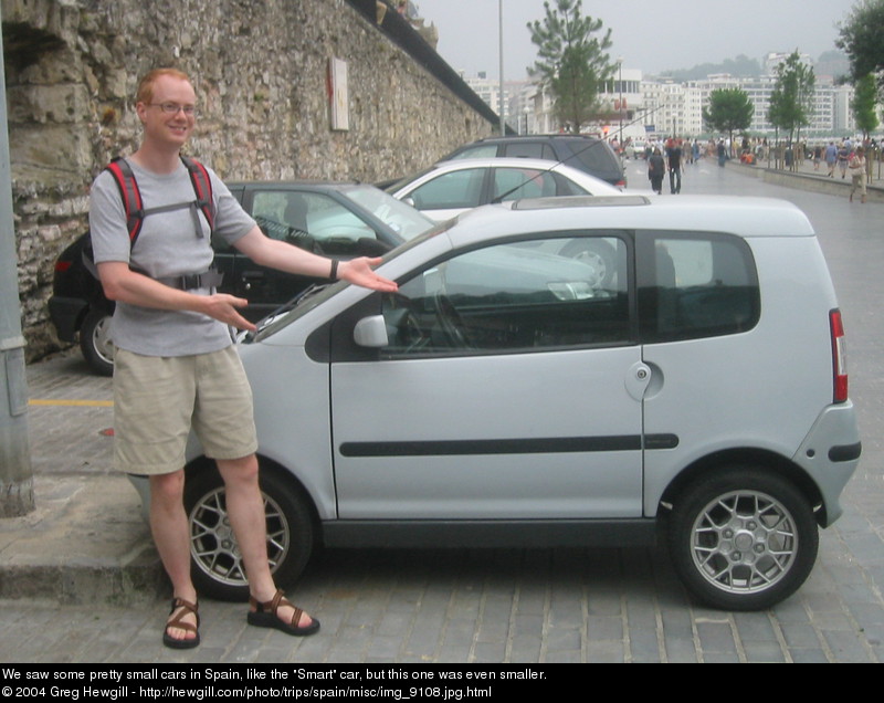 We saw some pretty small cars in Spain, like the "Smart" car, but this one was even smaller.