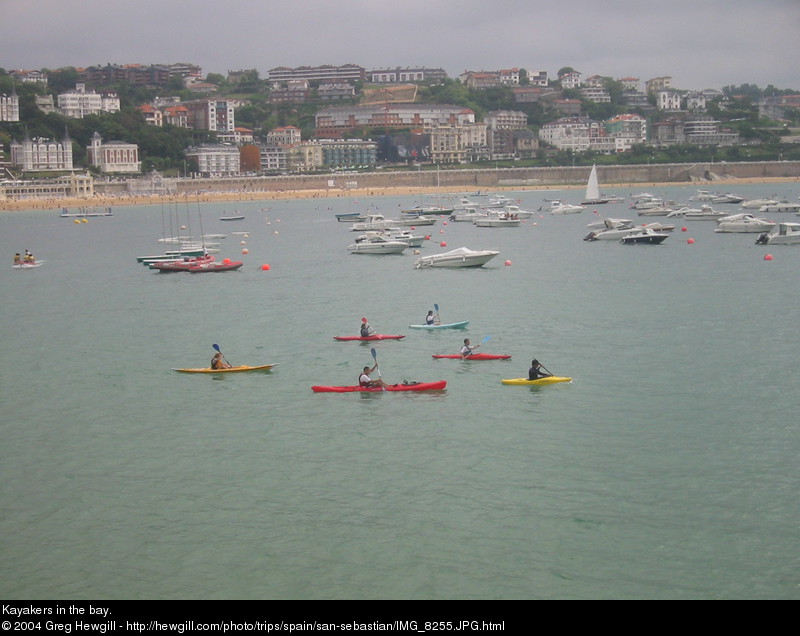 Kayakers in the bay.