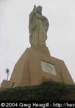 The statue of the Sacred Heart at the top of Mount Urgull.