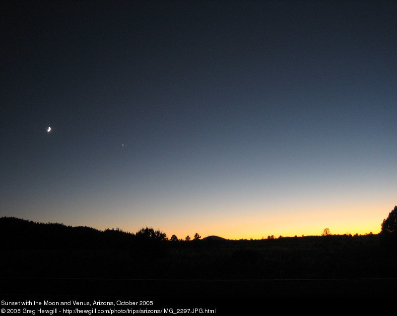 Sunset with the Moon and Venus