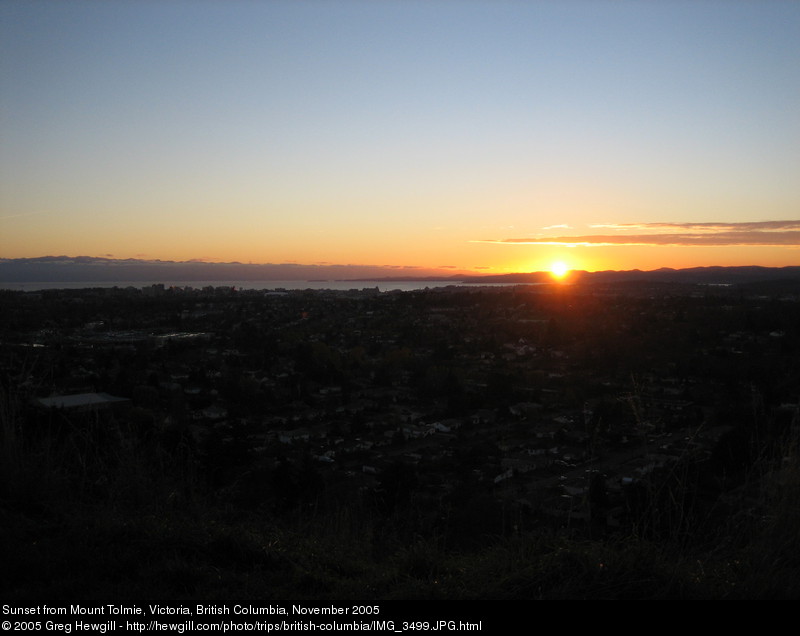 Sunset from Mount Tolmie