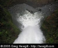Lower Multnomah Falls from the footbridge