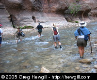 Hiking up the Virgin River