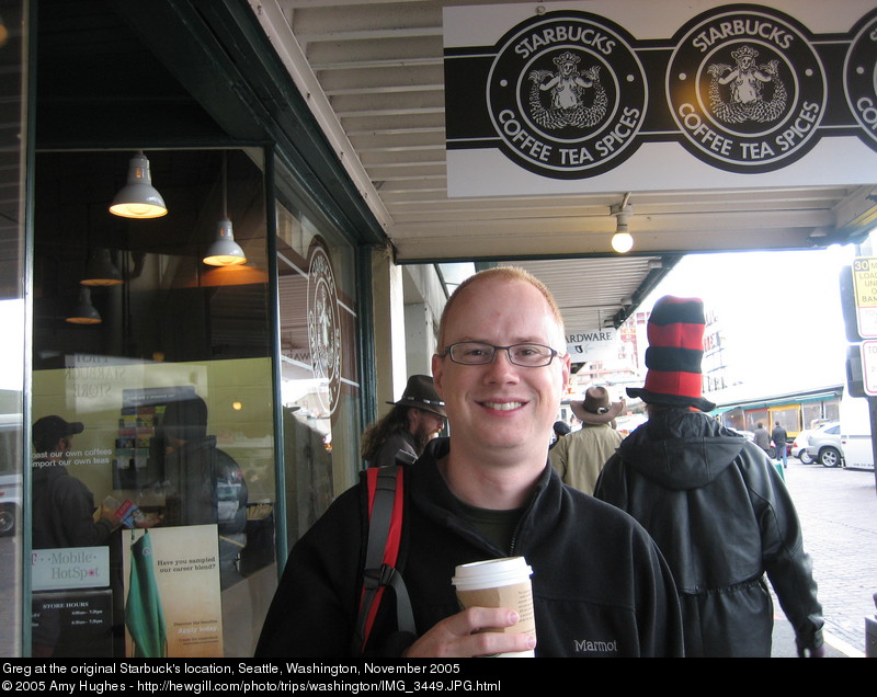 Greg at the original Starbuck's location