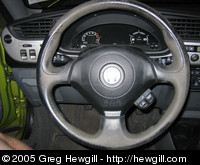 Steering wheel with control switch installed