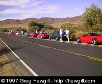 This is the after-lunch crowd stopping for a few minutes in the middle of nowhere.