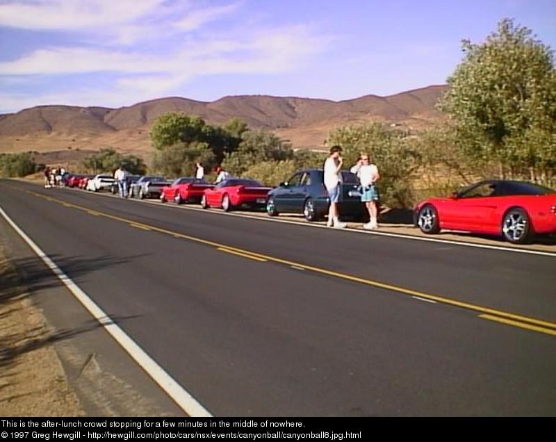 This is the after-lunch crowd stopping for a few minutes in the middle of nowhere.