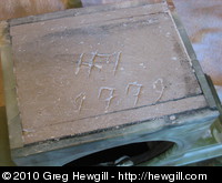 Inscriptions on top of the main part