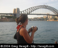 Amy about to take a picture of the Harbour Bridge