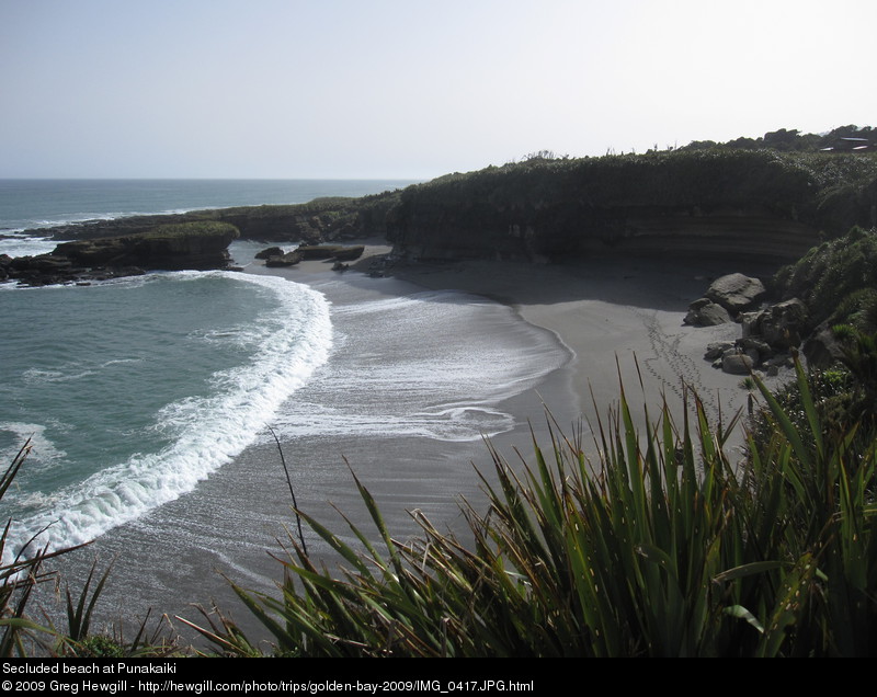 Secluded beach at Punakaiki