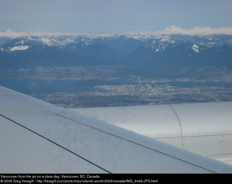 Vancouver from the air on a clear day