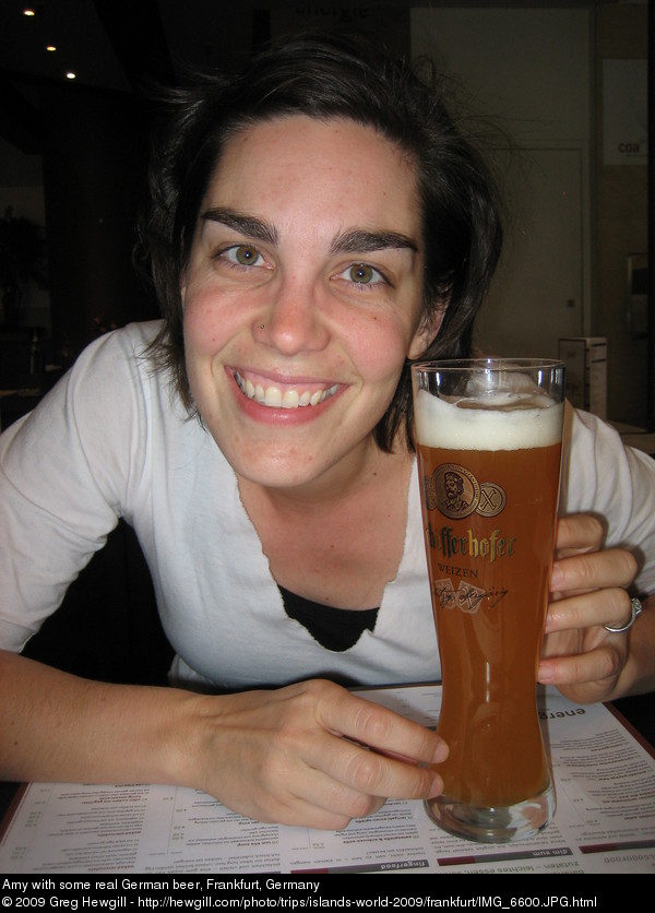 Amy with some real German beer