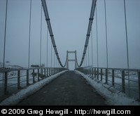 Single lane suspension bridge