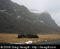 Scree slopes and basalt cliffs