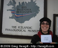 Amy at the Icelandic Phallological Museum