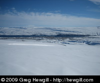 Akureyri from the base of the ski hill