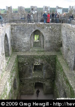 Blarney Stone on the far side; down into the main hall
