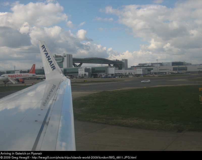 Arriving in Gatwick on Ryanair