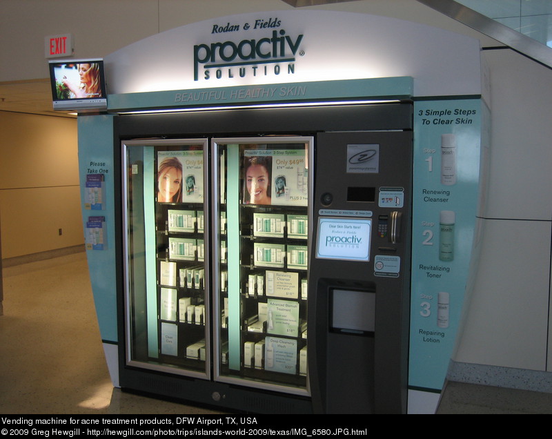 Vending machine for acne treatment products