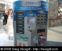 Vending machine for rental laptops and device charging