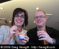 Amy and Greg enjoying ice cream in Shibuya