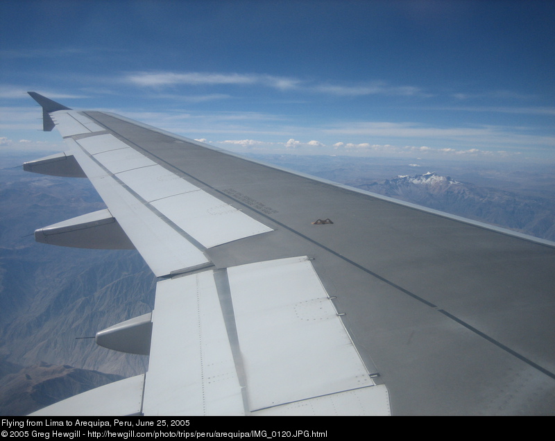Flying from Lima to Arequipa