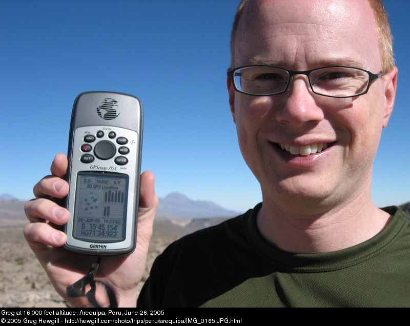 Greg at 16,000 feet altitude