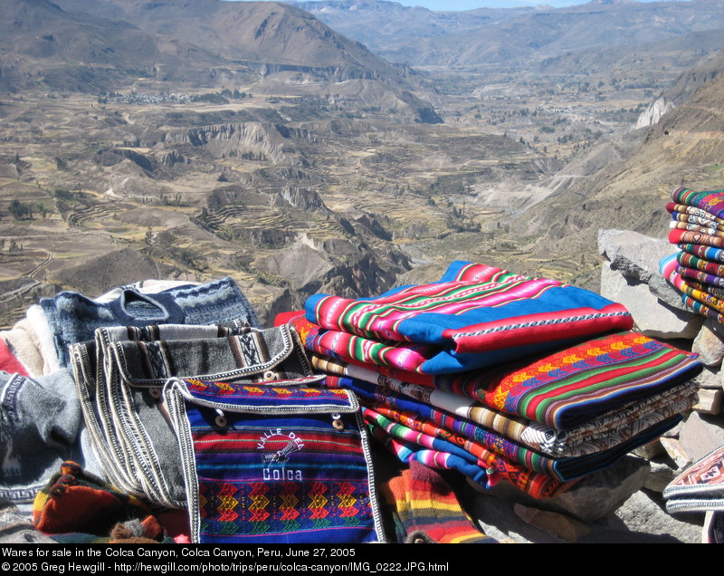 Wares for sale in the Colca Canyon