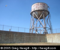Alcatraz water tower from the recreation yard