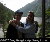 Greg and Amy with Doubtful Sound background