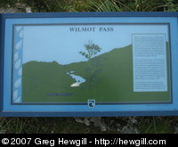 Wilmot Pass sign