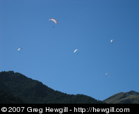 Multiple paragliders