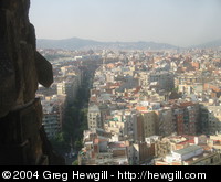 Looking toward the north along Avenue Guell.